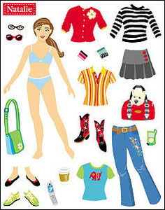 Mrs. Grossmans > Paper Dolls > Natalie Dress Up Paper Doll - Mrs