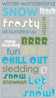 Frosted Phrases Rub-Ons