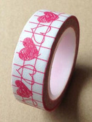Pink & White Heart Chain Washi Tape - Love My Tapes