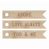 Word Flags - Adore - Wood Flourishes 3/Pkg