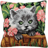 15-3/4"X15-3/4" - Minou Pillow Cross Stitch Kit