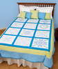 Classic Cross-Stitch Quilt - Stamped White Sampler Quilt Blocks 18"X18" 12/Pkg