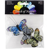 Blue, Olive And Grey - Butterfly On Clip 2.5" 3/Pkg