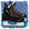 Wonderart Latch Hook Kit 12"X12"-Hockey Skates