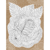 Rose - Diecut Coloring Card W/5.25"X7.25" Envelope