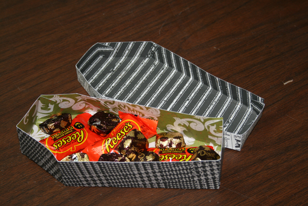 coffin halloween treat holder