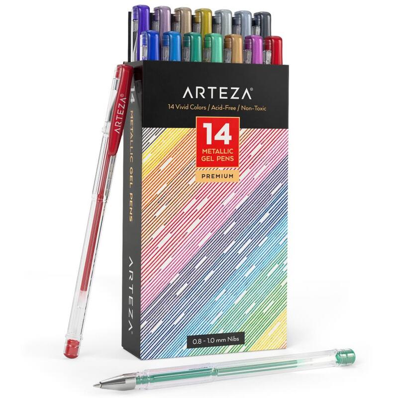 Image of Assorted Colors - Metallic Gel Pens - Arteza