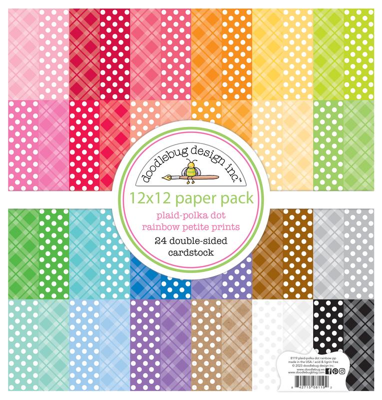 Image of Plaid & Polka Dot 12x12 Petite Prints Paper Pack - Doodlebug