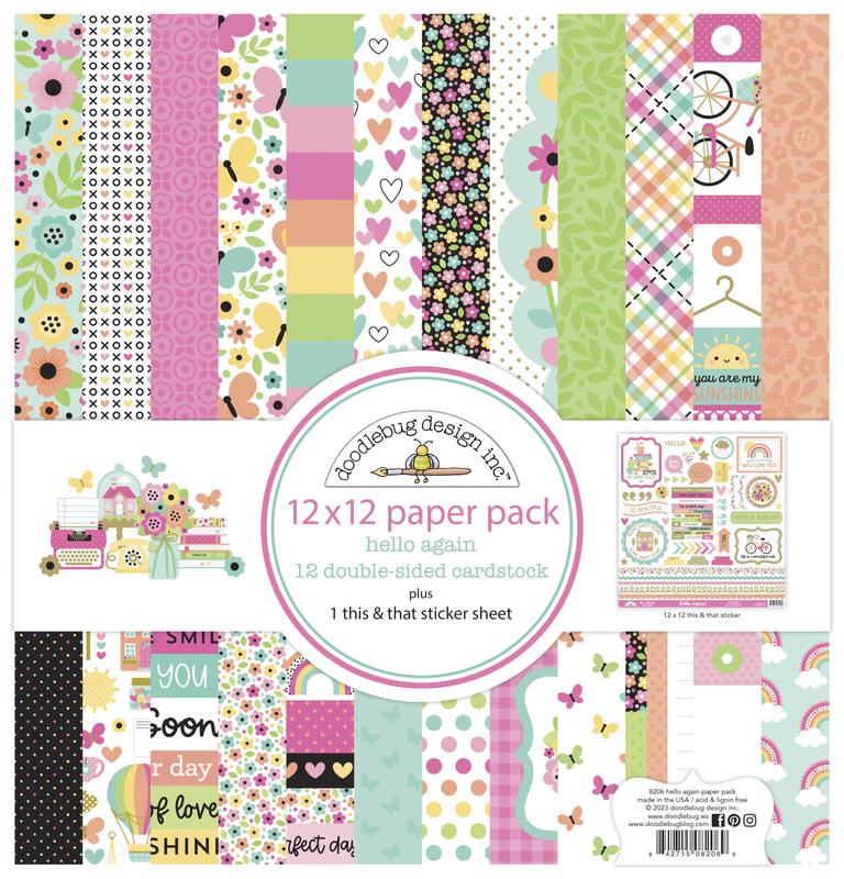 Image of Hello Again 12x12 Paper Pack - Doodlebug