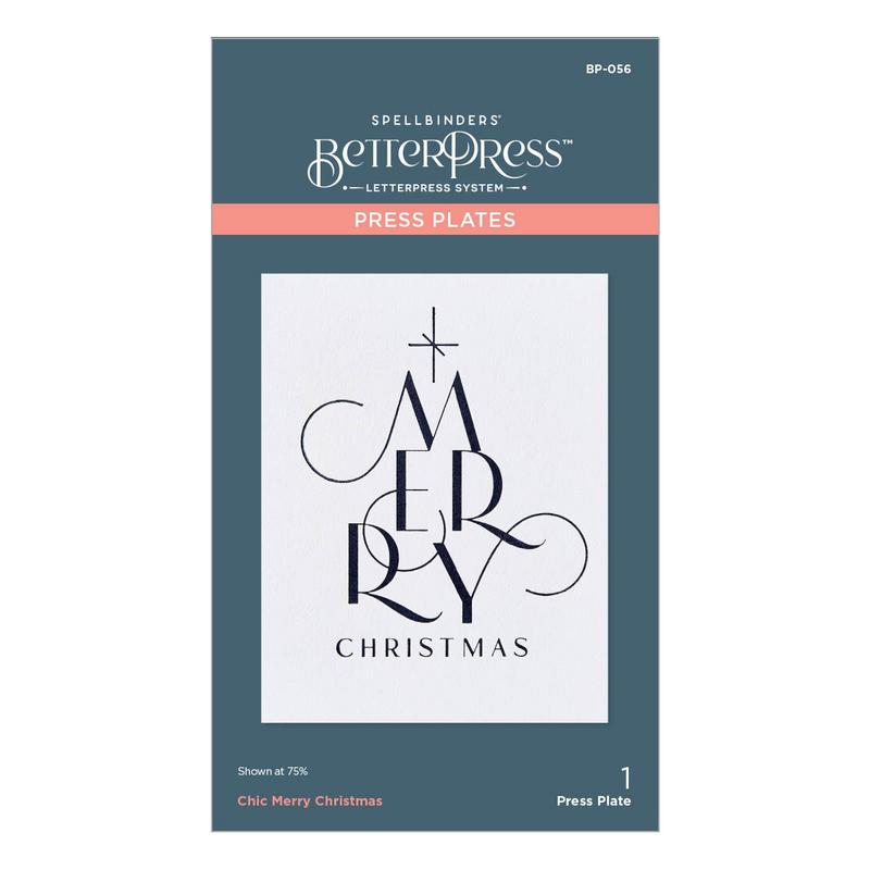 Image of Chic Merry Christmas Press Plate - BetterPress - Spellbinders