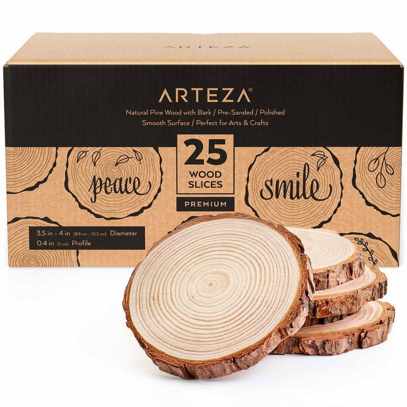 Image of Medium Wood Slices Set - Arteza