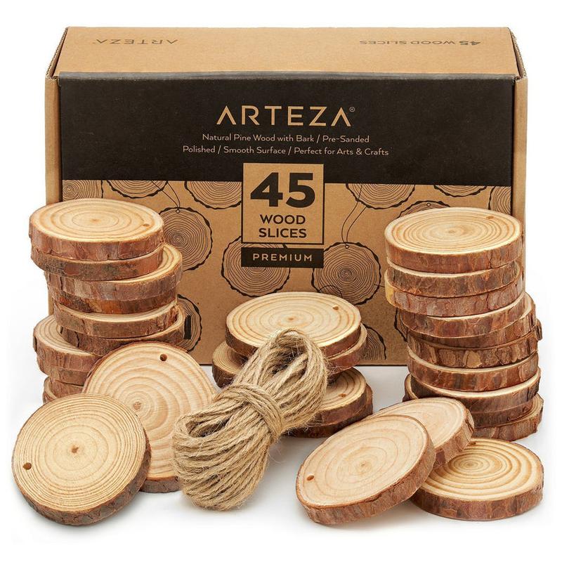Image of Wood Cutout Slices Set - Arteza