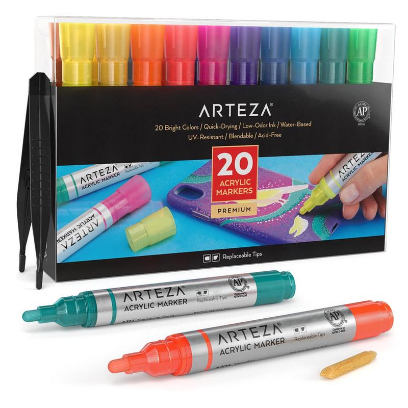 Image of Acrylic Markers - Set of 20 - Arteza