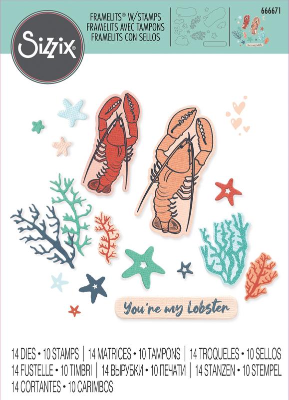 Image of You're My Lobster Framelits Dies and Stamp Set - Sizzix