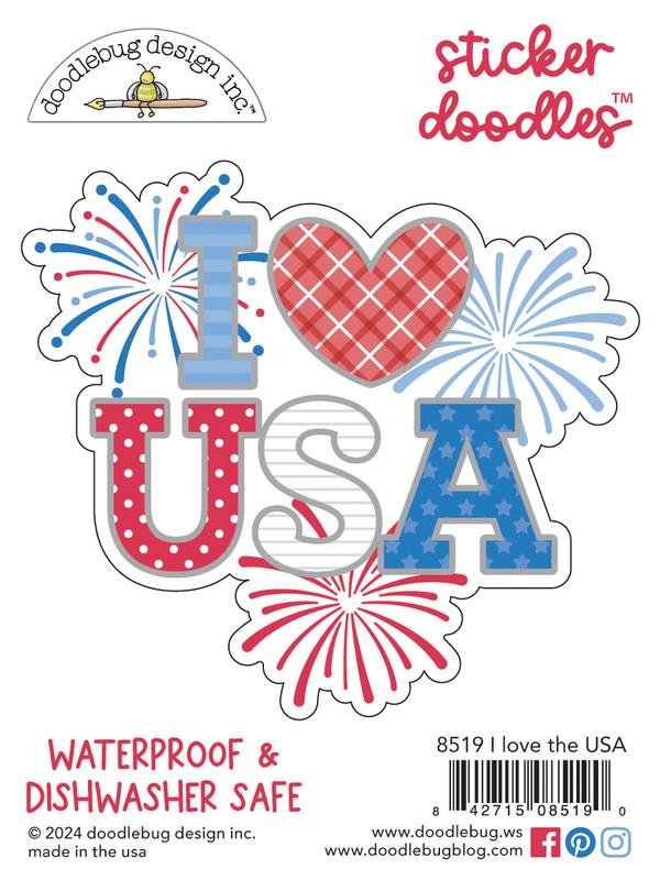Image of I Love The USA Sticker Doodles - Hometown USA - Doodlebug