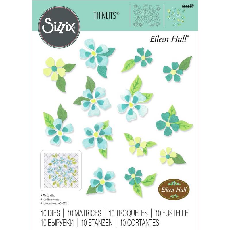 Image of Painterly Blooms & Background Thinlits Dies - Sizzix