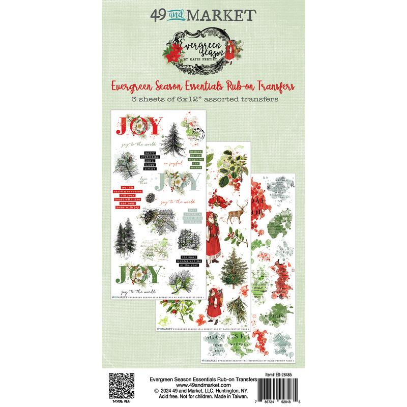 Image of Evergreen Season Essentials Rub-On Transfer Set - 49 and Market - PRE ORDER