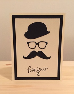 Bonjour Moustache Card
