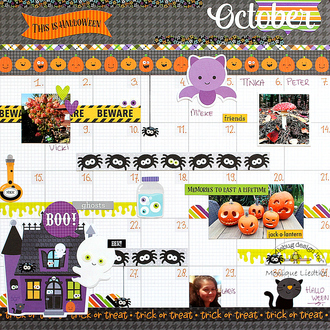 October Calendar Page - Doodlebug