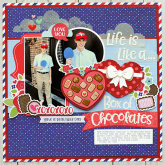 Doodlebug French Kiss - Box of Chocolates Layout