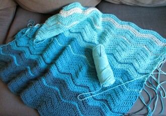 Unfinished beachy baby blanket