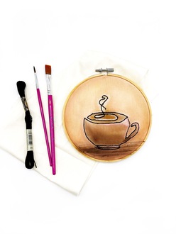 Watercolor Embroidery - Coffee Mug