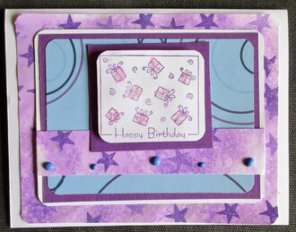 Happy Birthday Card (purple stars)