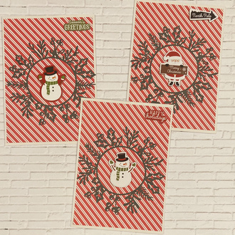 set of 3 Christmas cards