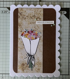 Quick Card using flower stickers