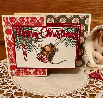 House Mouse Mint Swing Christmas Z fold card