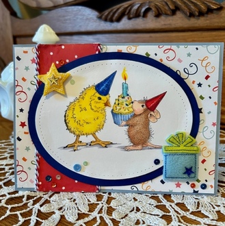 Birthday Chick House Mouse Card
