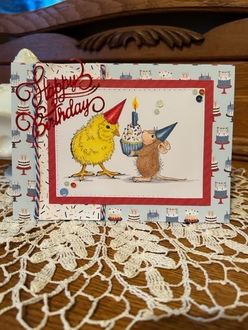 Birthday Chick House Mouse Card