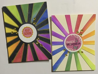 Rainbow Sunburst cards