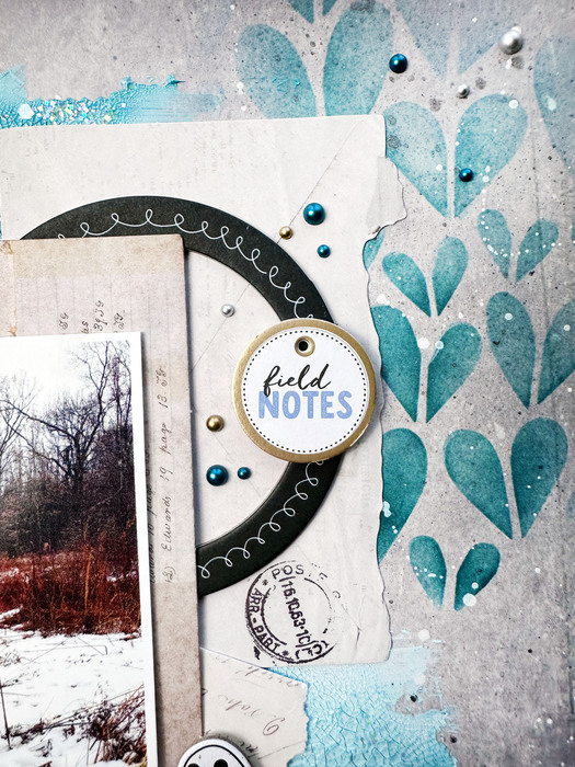 Snowy Crackle Paste Scrapbook Layout: A Cherry On Top