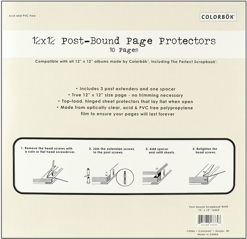 K&Company Postbound Scrapbook Page Protectors, Clear 12 x 12 - 10 pack