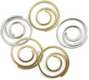 Gold & Silver Spiral Clips, 1/2"
