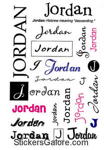 It Takes Two > you name it! Girls > Jordan - girl Name Stickers ...