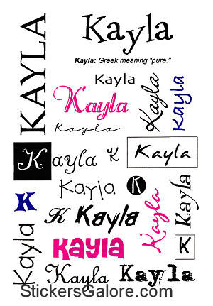 New Craft Supplies > Kayla Name Stickers: Stickers Galore