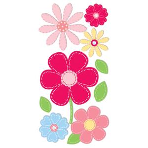 Search: flowers > Stitched Flowers Stickers - Sandylion: Stickers Galore