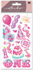 One Year Old Girl Foil Sticko Stickers