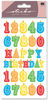 Birthday Number Candles Glitter Sticko Stickers