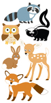 Woodland Animals Lg 3D Stickers - Sandylion