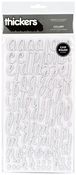 Lullabye White Glitter Chipboard Thickers by American Crafts