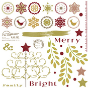 Merry & Bright Rub-Ons
