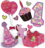1st Birthday Girl 3D Stickers - Jolee's Boutique