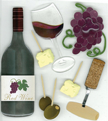 Wine Tasting 3D Stickers - Jolee's Boutique