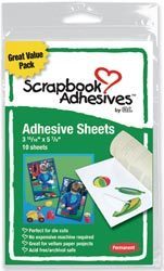 Scrapbook Adhesives Permanent Adhesive Sheets 10/Pkg-4X6 - 093616016800