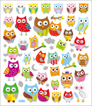 Colorful Owls Stickers