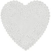 White Heart 6" Doilies - Royal Lace