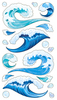 Tsunami Water Waves Sticko Stickers